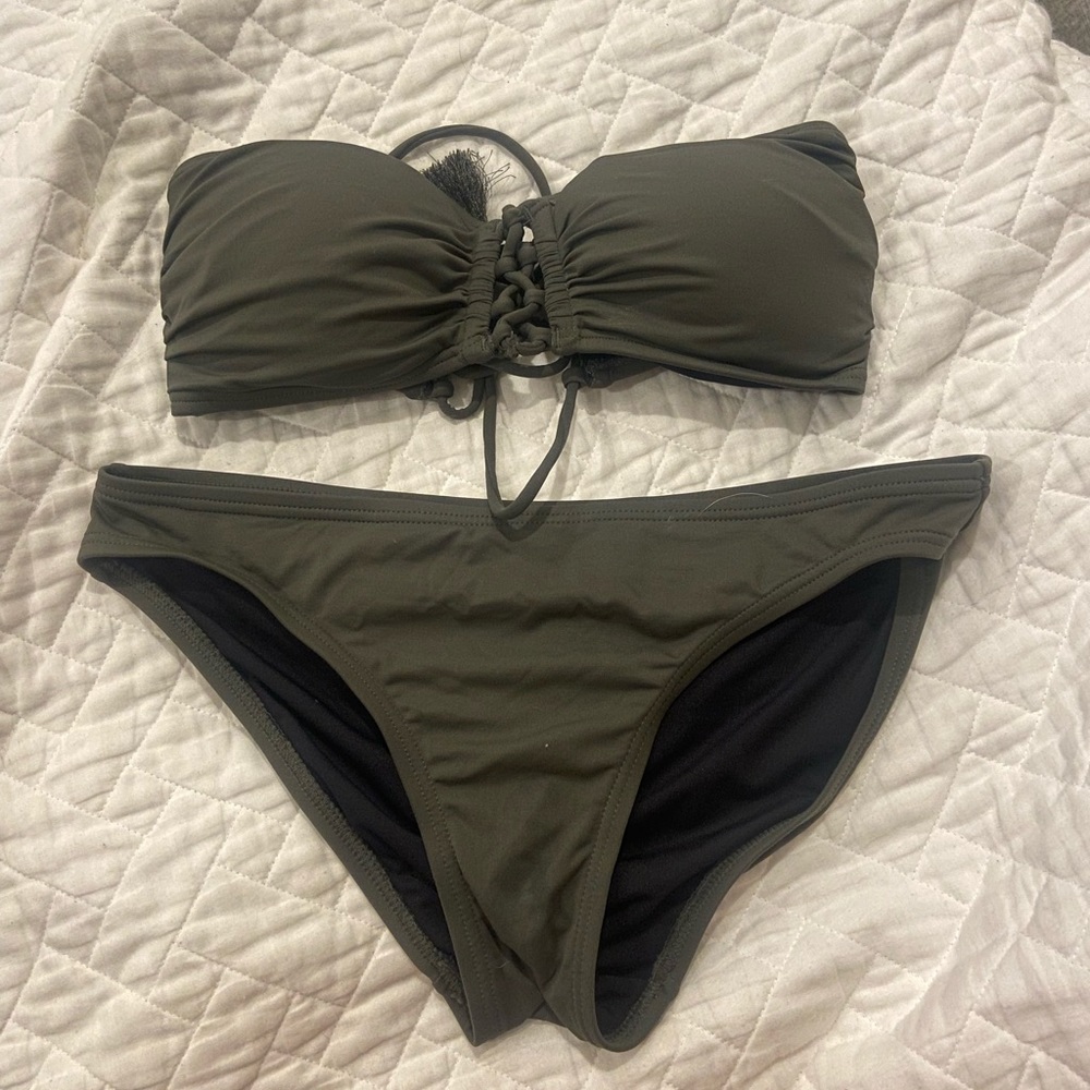 Strapless Army green Michael kors bikini